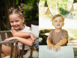 Kindergartenfotograf für Weissenhorn und Illertissen. Ein Collage von einem Jungen und einem Mädchen